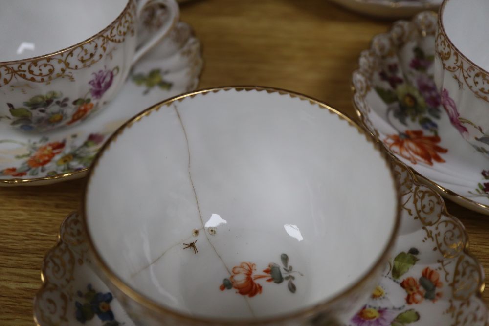 A Dresden porcelain part tea and coffee service